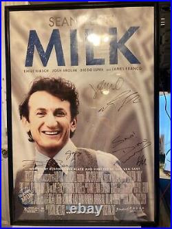 Signed MILK 27x40 movie poster James Franco Josh Brolin Diego Luna Gus Van Sant