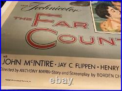 THE FAR COUNTRY 1955 LINEN Orig. 3 Sheet Movie Poster JAMES STEWART/ANTHONY MANN