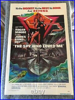 THE SPY WHO LOVED ME 1977 ORIG. 1 SHEET MOVIE POSTER 27x41 (F+) JAMES BOND 007