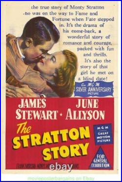THE STRATTON STORY THE MOVIE POSTER V. Fine JAMES STEWART 1949 Aus. 27x40 Folded