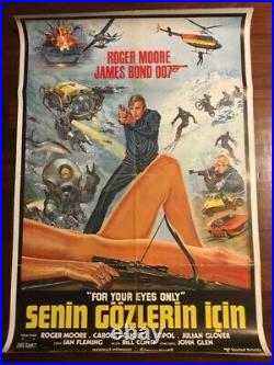 TURKEY ORIGINIAL MOVIE POSTER JAMES BOND (FOR YOUR EYES ONLY)ROGER MOORE 27x40