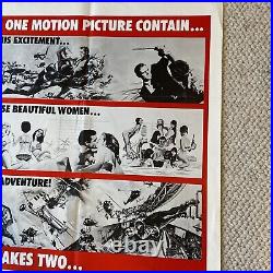 Thunderball & You Only Live Twice 1970 JAMES BOND ORGNAL Dual MOVIE POSTER 27X41
