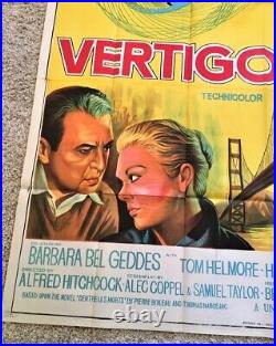 Vertigo Original Three Sheet Movie Poster Hitchcock. Hollywood Posters