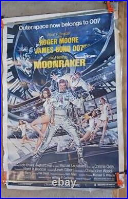 Vintage Moonraker 40 X 60 Movie Poster 1979 Rolled James Bond Roger Moore