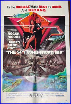 Vintage Original 1977 James Bond 007 The Spy Who Loved Me 41 x 27 Movie Poster