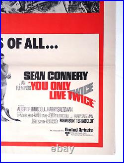 Vntg 1970 James Bond Movie Poster STAMPED 1st Showing DBL FTR Thunderball/YOLT