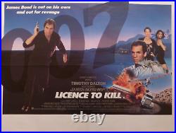 Vtg 1989 James Bond Licence To Kill Original Uk Quad Cinema Movie Film Poster