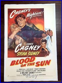 WESTERN NOIR Blood On The Sun James Cagney 1945 US 1SH Movie Poster LB